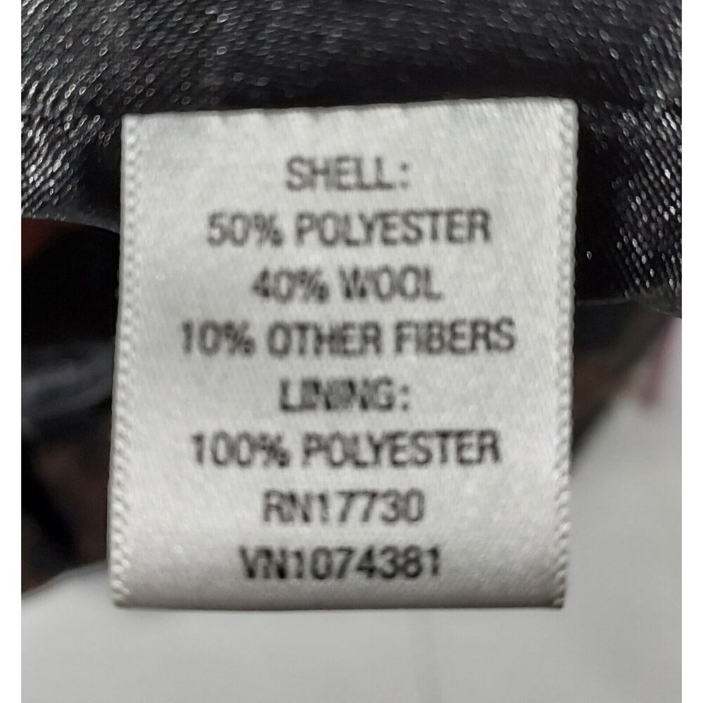 Merona Brown Black Pattern Wool Blend Long Coat Size S Corpcore Classic Cozy - Picture 4 of 5